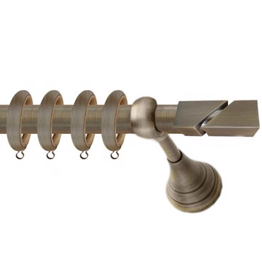 Κουρτινόξυλο Φ25 1.4m m.Faltso tetragono bronze