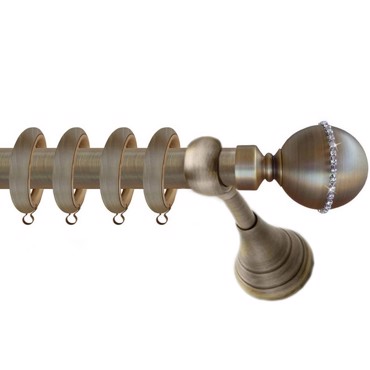 Κουρτινόξυλο Φ25 1.4m ag.mpala strass bronze