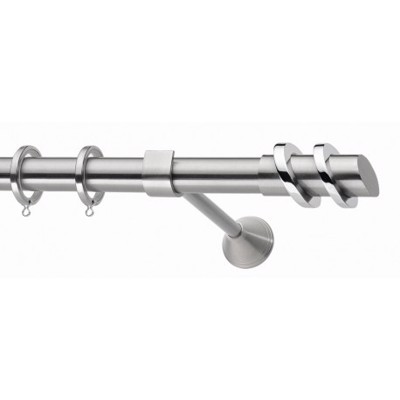 Κουρτινόξυλο φ35 Inox m.Two Rings