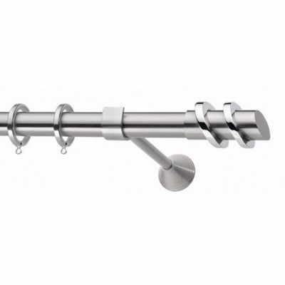 Κουρτινόξυλο φ30 Inox two rings