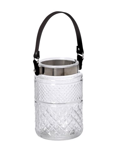 ΦΑΝΑΡΙ ΔΙΑΦΑΝΟ ΣΤΡΟΓΓΥΛΟ ΜΕ ΔΕΡΜΑΤΙΝΗ ΛΑΒΗ 19X12X12 RUN104K6 ESPIEL 