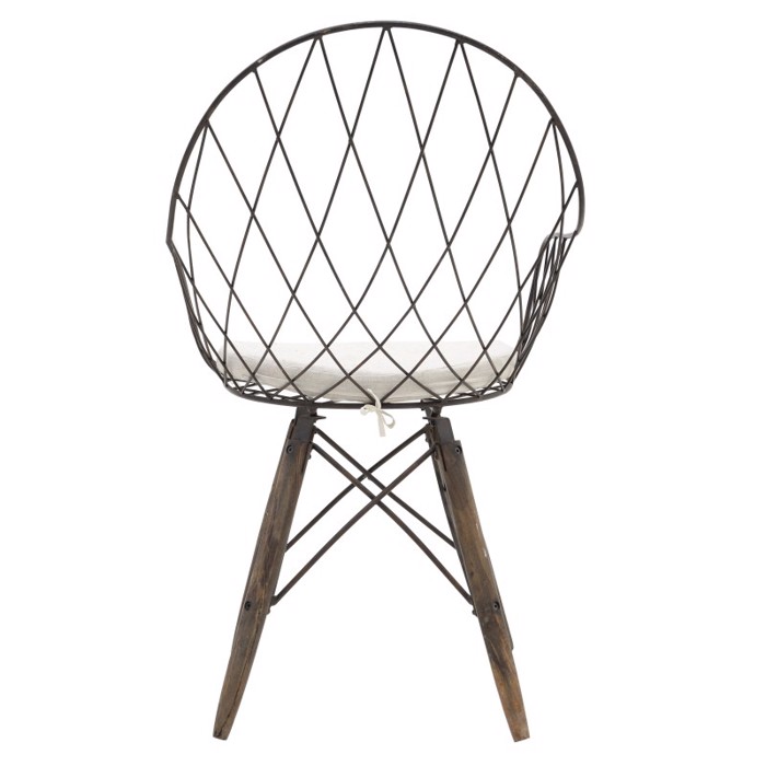 INART ΚΑΡΕΚΛΑ ΜΕΤΑΛΛΙΚΗ ΞΥΛΙΝΗ RUSTY ΜΕ ΜΑΞΙΛΑΡΙ 56X55X92 3-50-716-0017 INART KAREKLA METALLIKI XuLINI RUSTY ME MAXILARI 56X55X92 3-50-716-0017