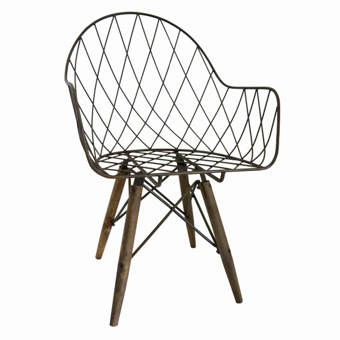 INART ΚΑΡΕΚΛΑ ΜΕΤΑΛΛΙΚΗ ΞΥΛΙΝΗ RUSTY ΜΕ ΜΑΞΙΛΑΡΙ 56X55X92 3-50-716-0017 INART KAREKLA METALLIKI XuLINI RUSTY ME MAXILARI 56X55X92 3-50-716-0017