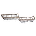 S/2 KALAThI METALLIKO ME SXOINI 45X29X19 3-70-104-0707 InArt