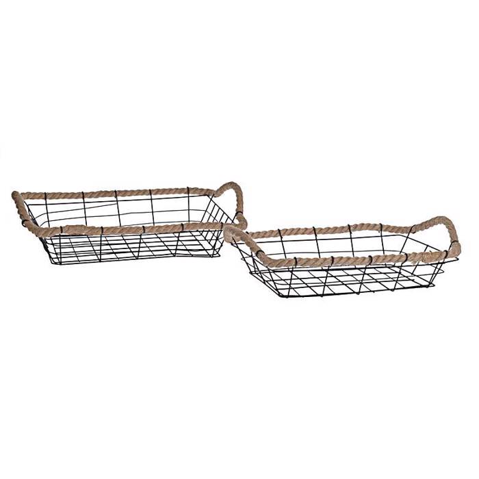 S/2 KALAThI METALLIKO ME SXOINI 45X29X19 3-70-104-0707 InArt