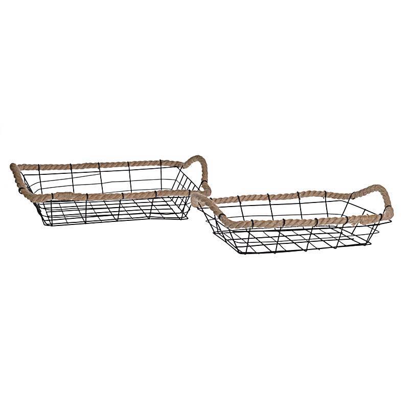 S/2 KALAThI METALLIKO ME SXOINI 45X29X19 3-70-104-0707 InArt