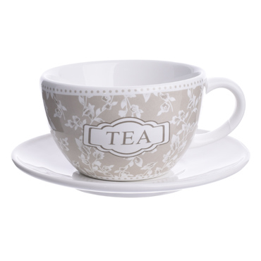 ΣΕΤ 6 ΤΕΜΑΧΙΑ ΦΛΙΤΖΑΝΙ ΤΣΑΓΙΟΥ ΠΟΡΣΕΛΑΝΙΝΟ ΜΠΕΖ 15.5Χ15.5Χ7.5 3-60-379-0028 InArt