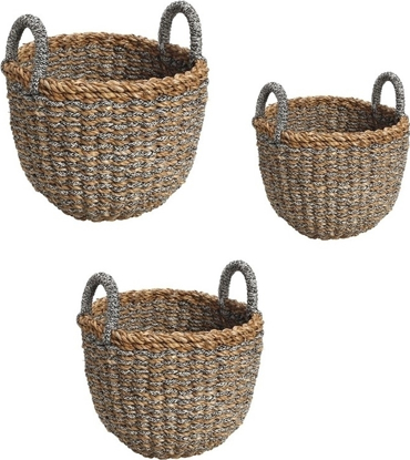 Σετ 3τμχ Καλάθι με Χερούλια Seagrass 38-33-28εκ KAG149 Espiel