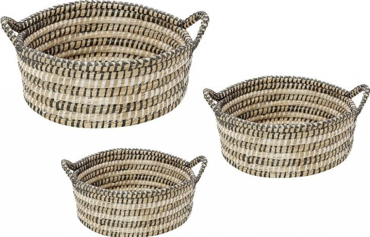 Σετ 3τμχ Διακοσμητικά Καλάθια Ψάθινα  35-30-25EK KAG209 Espiel
