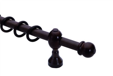 Μαύρο ξύλινο Φ30 κλασικό κουρτινόξυλο