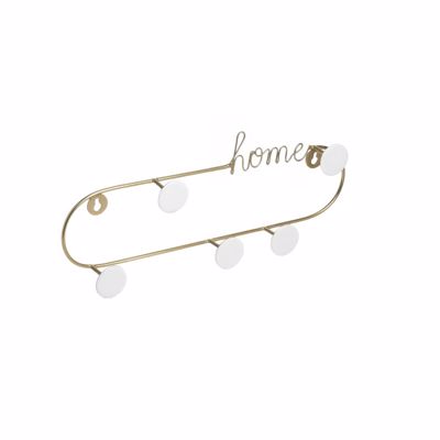 Inart Κρεμάστρα Μεταλλική Χρυσή/Εκρού 'Home' 40Χ5Χ17 3-70-650-0026