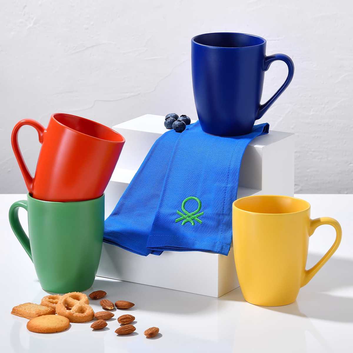 BENETTON Set 4 Temaxia Koupa Porselanis 330ml 11cm RAINBOW BE-0363 BGBE000363