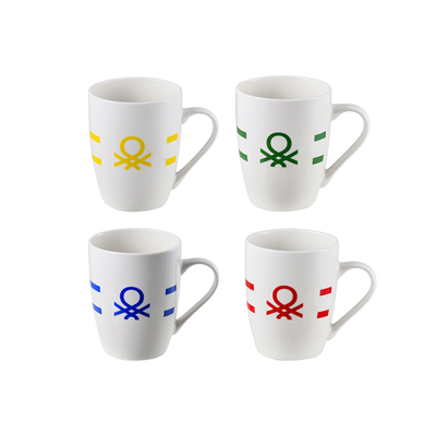 BENETTON Σετ 2 Τεμάχια Κούπα Πορσελάνης 360ml 11cm Διάφορα Χρώματα RAINBOW BE-0855-AA BGBE000855
