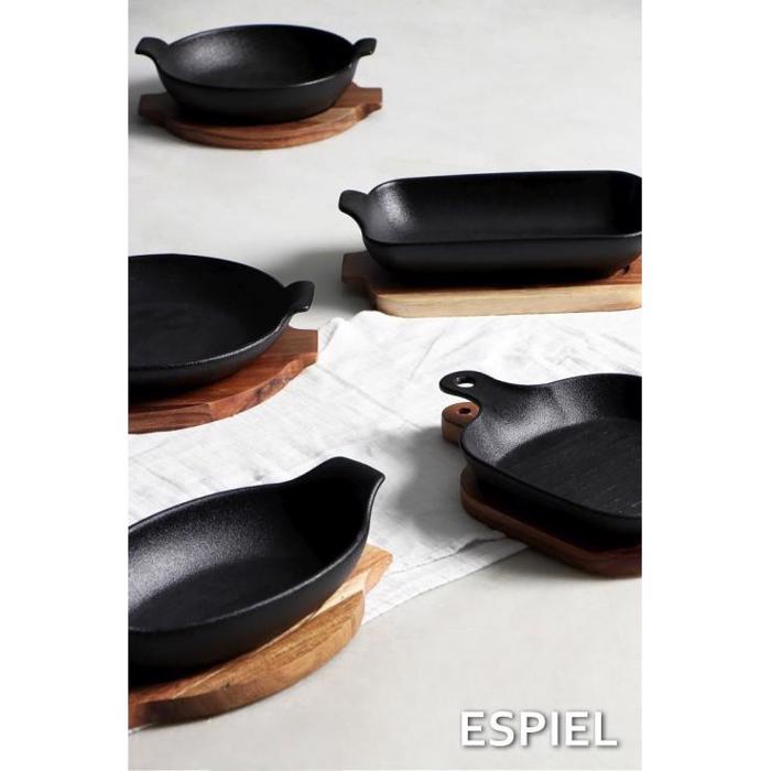 Σαγανάκι Οβάλ Stoneware Μαύρο 24Χ12.8Χ5.8εκ NOL120K4 Espiel Sagnaki Obal Stoneware Mavro 24X12.8X5.8ek NOL120K4 Espiel