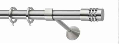 Κουρτινόξυλο φ25 inox m.Ornela swarovski