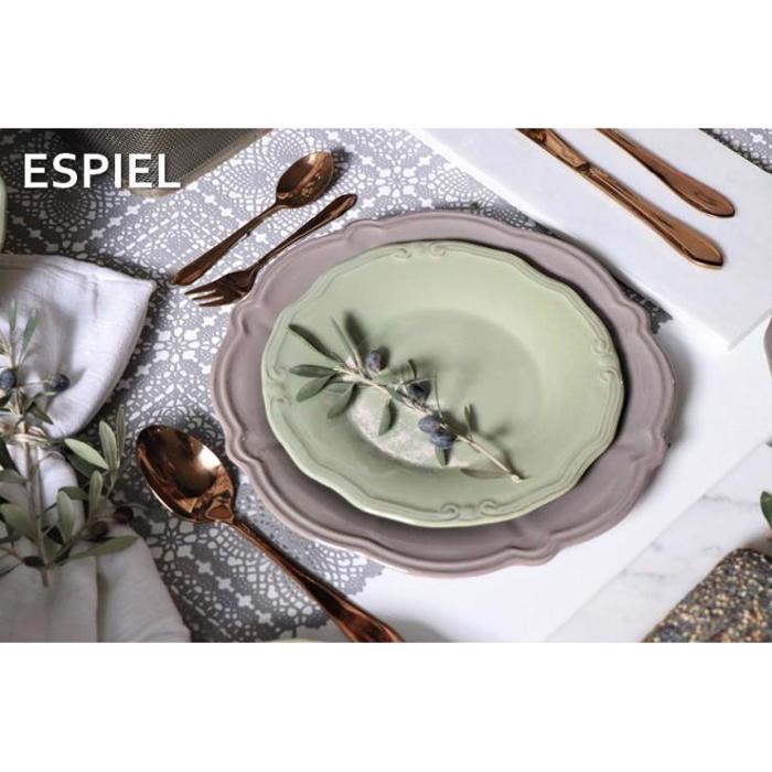 Πιάτο Βαθύ ''TIFFANY'' Φυστικί Stoneware Φ24x3.5cm RSL102K6 Espiel Piato Bathu ''TIFFANY'' Fustiki Stoneware F24x3.5cm RSL102K6 Espiel