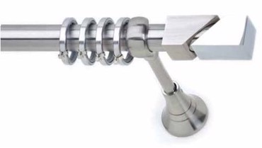 Κουρτινόξυλο Φ25 inox KS239