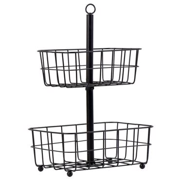 Φρουτιέρα Μεταλλική 2 Επιπέδων Μαύρη 28Χ19Χ41εκ TAK113 Espiel