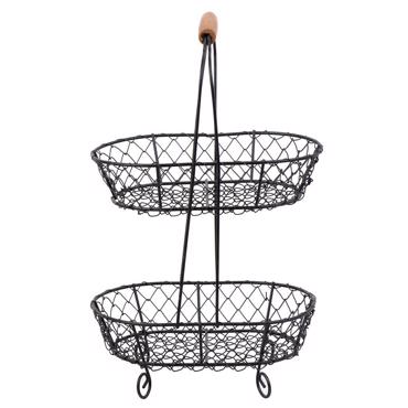 Φρουτιέρα Μεταλλική 2 Επιπέδων Μαύρο 23Χ16Χ36εκ TAK115 Espiel