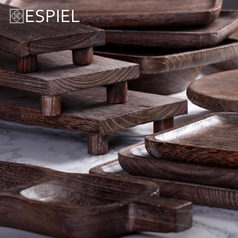 Plato Serbirismatos Tetragno Xulino Skouro Kafe 25X5ek XYP317 Espiel