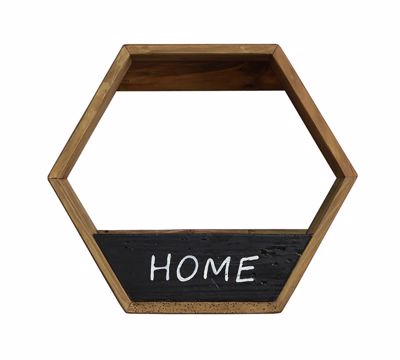 Zaros Ράφι Ξύλινο Εξάγωνο Καφέ 'Home' 51Χ45 HG145