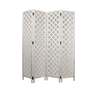 Zaros Παραβάν Ξύλινο Λευκό 160X180cm HT501