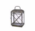 Fanari Metalliko Parallilogammo Antike Xruso 23x13x40cm (Megthos: Small)