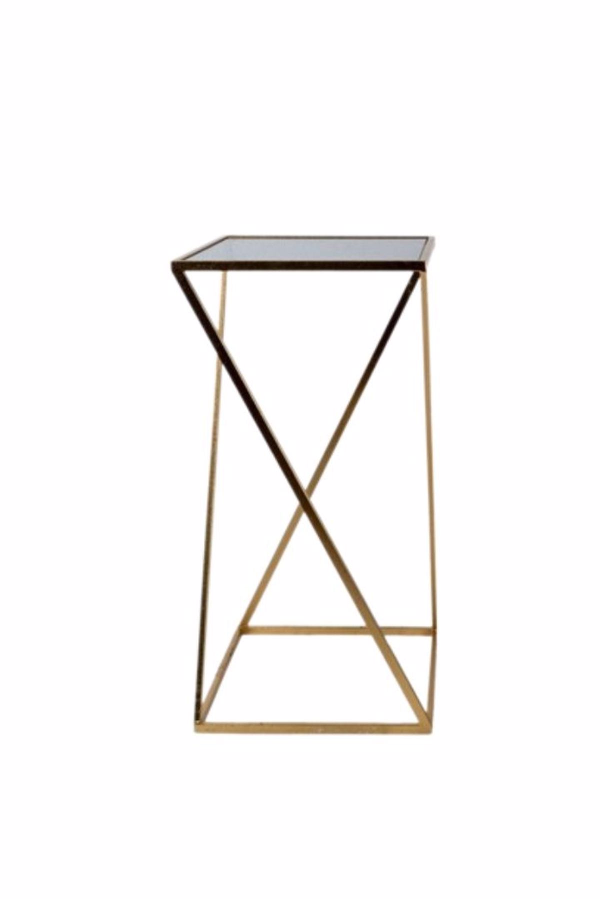 Metalliki Anthostili Xrusi me Mavri Gyalini Epifaneia 35x35x70cm (Megthos: Large)