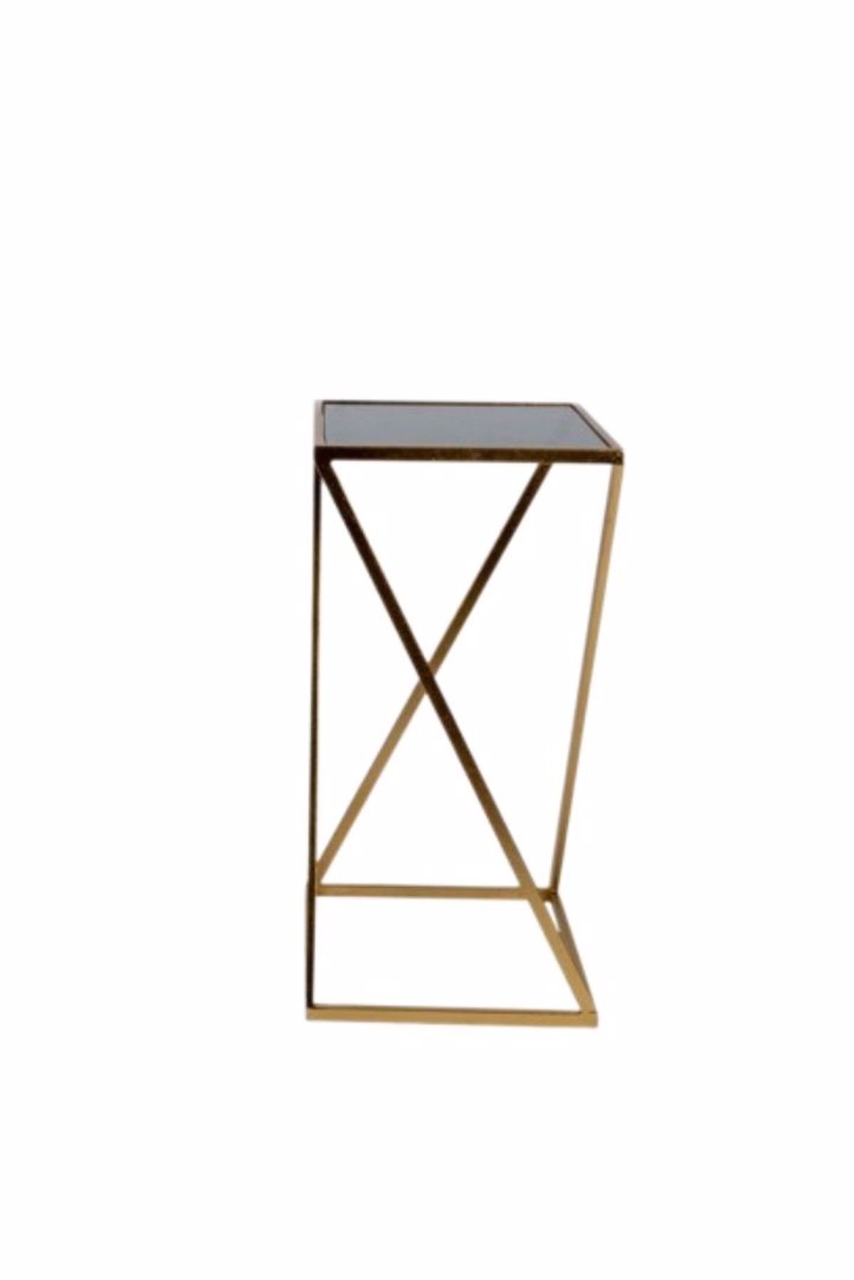 Metalliki Anthostili Xrusi me Mavri Gyalini Epifaneia 30x30x60cm (Megthos: Medium)