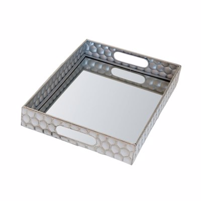 Zen Collection Δίσκος Μεταλλικός Ασημί/Λευκός (Μέγεθος: Medium) 40x30x5cm ZEN-48540-M