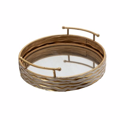 Zen Collection Δίσκος Μεταλλικός Στρογγυλός Σφυρήλατος Μπρονζέ (Μέγεθος: Medium) Φ39x9.5cm
