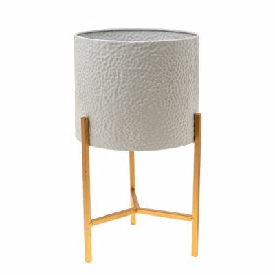 Zen Collection Κασπώ Μεταλλικό Λευκό με Βάση (Μέγεθος: Medium) Φ30x55cm