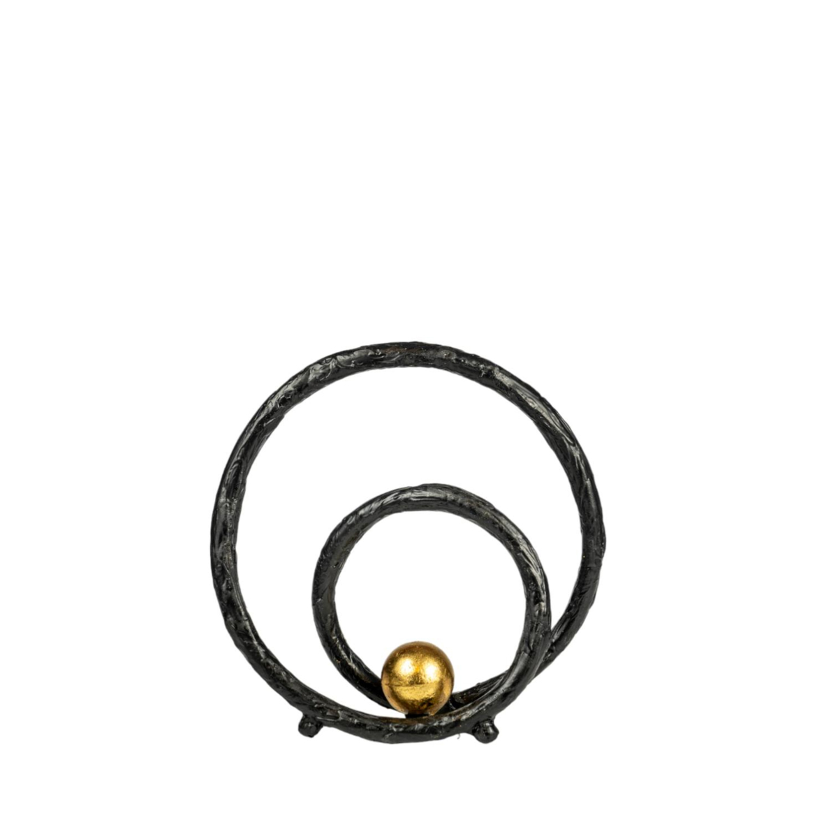 Zen Collection Diakosmitiko Metalliko Mavro me Xrusi Bala 29x8x26.5cm 50038
