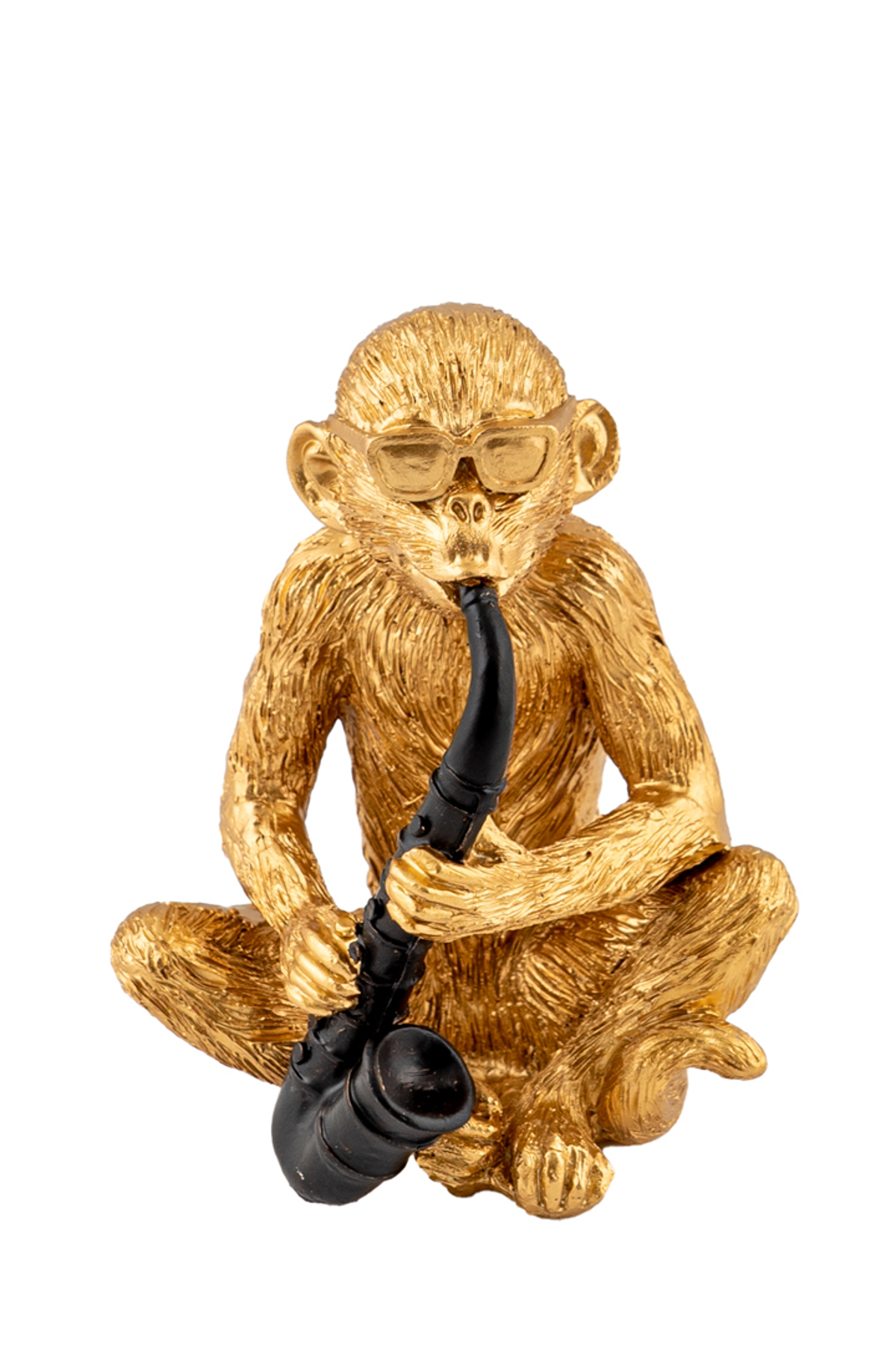 Zen Collection Pithikos Resin Xrusos me Gyalia kai Mavro Saxofono 13cm 47434