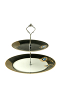 Zen Collection Ornterbiera Porselanis Mavri/Xrusi me Sxedia F26.7cm/F19cm 48104