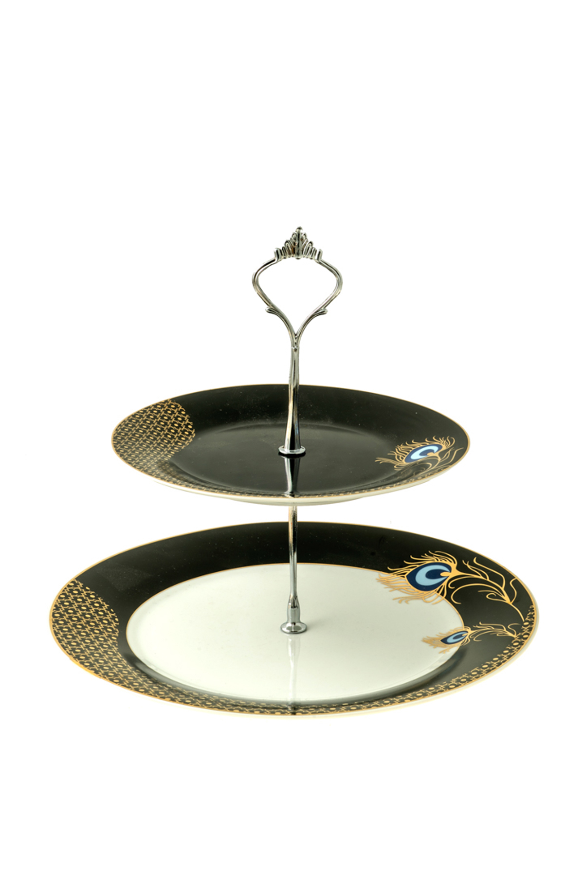 Zen Collection Ornterbiera Porselanis Mavri/Xrusi me Sxedia F26.7cm/F19cm 48104