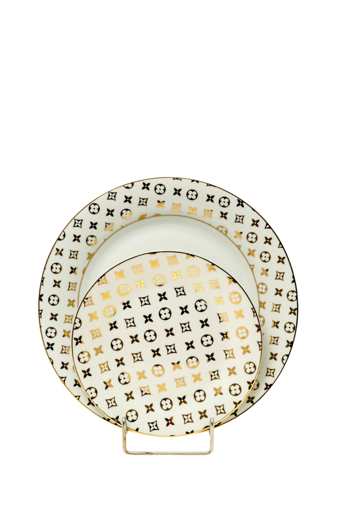 Zen Collection Set ton 7 Set Pastas Porselanis me Xruso/Mavro Sxedio F26.7cm/F19cm 48105