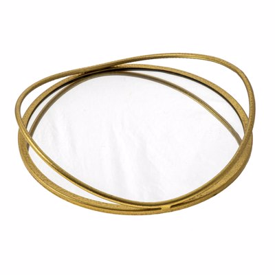 Zen Collection Διακοσμητικός Δίσκος Μεταλλικός Χρυσός με Επιφάνεια Καθρέπτη Φ36cm (Medium)