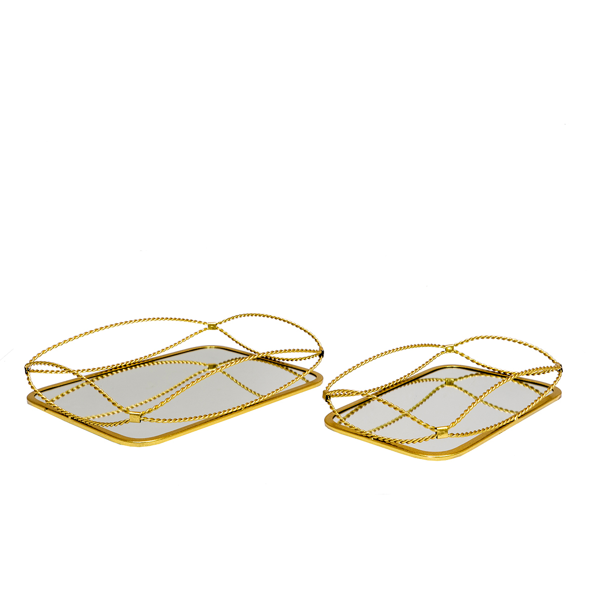 Zen Collection Diakosmitikos Diskos Metallikos Xrusos me Epifaneia Kathrepti (Megthos: Medium) 36x26x7.5cm
