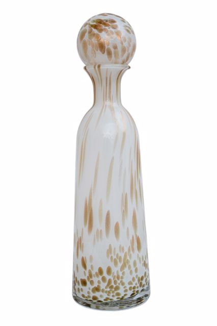 Zen Collection Γυάλινη Καράφα Φυσητή Χειροποίητη με Καφέ Βούλες Φ12.5x44cm 48941