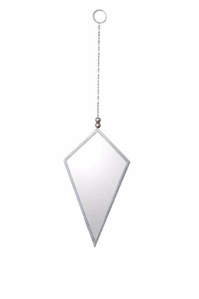 Zen Collection Καθρέπτης Τοίχου Ρόμβος με Μεταλλικό Ασημί Πλαίσιο 27Χ2,5Χ48,5ΕΚ 49393