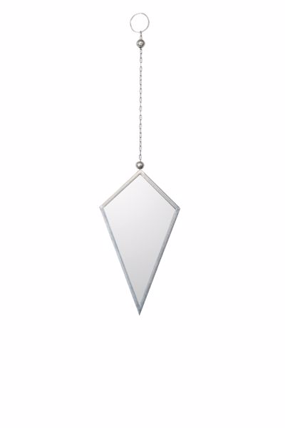 Zen Collection Καθρέπτης Τοίχου Ρόμβος με Μεταλλικό Ασημί Πλαίσιο 23Χ2,5Χ41,5ΕΚ 49394
