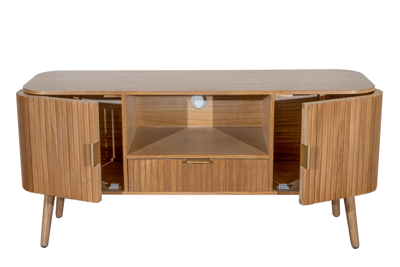 Zen Collection Έπιπλο Τηλεόρασης Ξύλινο με Μεταλλικά Χερούλια 115x37x58cm 49427