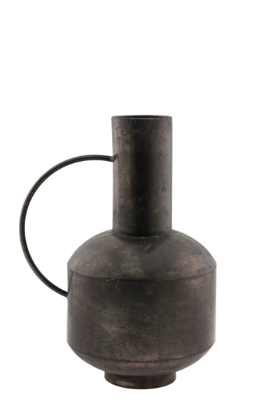 Zen Collection Διακοσμητικό Βάζο Μεταλλικό Μαύρο με Χερούλι 27x21.5x38cm 49543