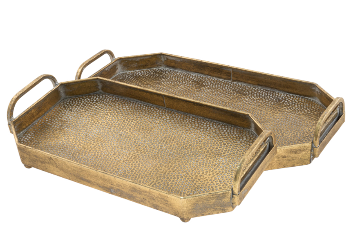 Zen Collection Set ton 2 Diskos Metallikos Xrusos 52.5x27.5x9.5cm/46x23.5x9.5cm 49552