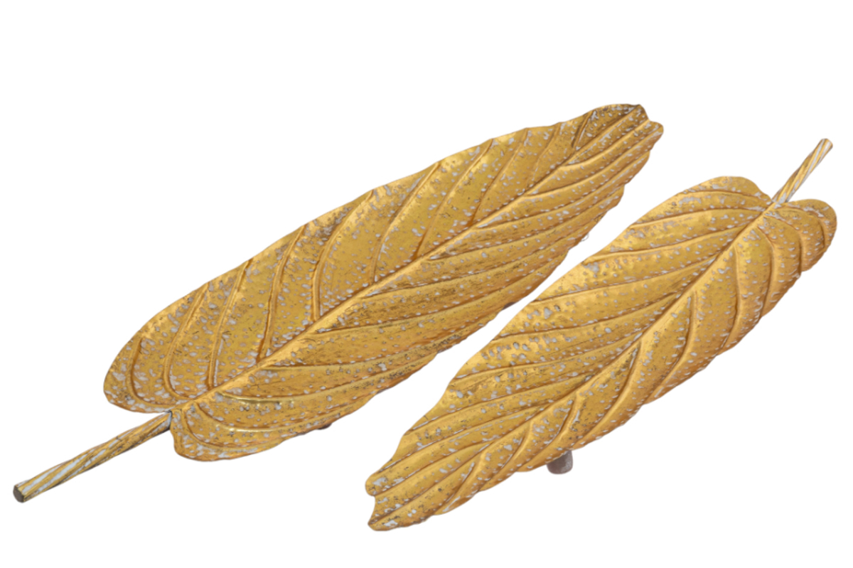 Zen Collection Diskos Metallikos Xrusos se Sxima Fullou (Megthos: Medium) 91x25x5cm