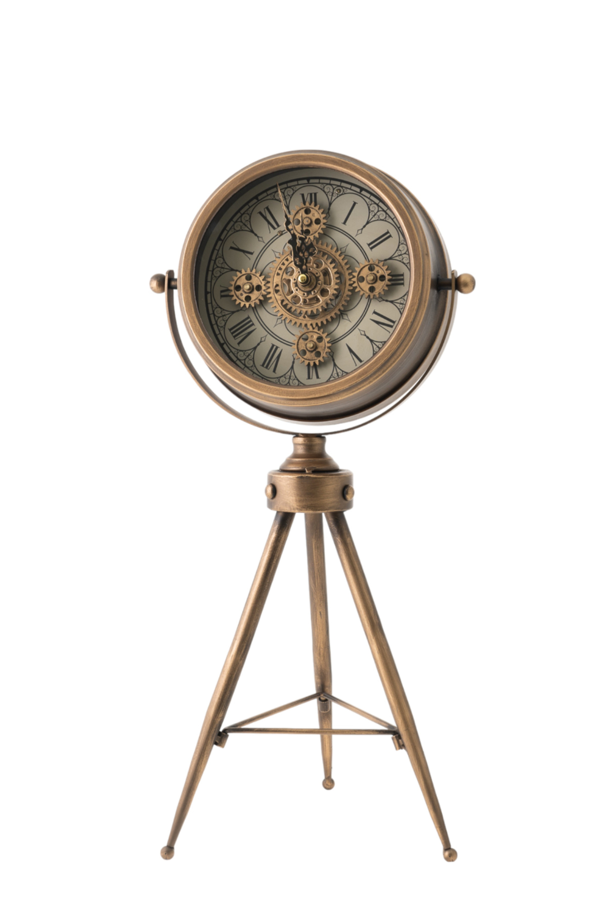 Zen Collection Epitrapezio Roloi Metalliko Xruso Antike me Basi Tripoda 28x23x59cm 49940