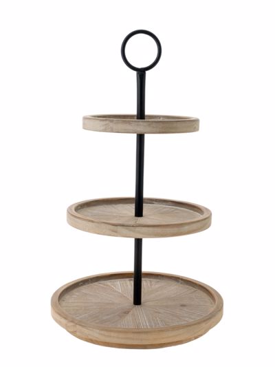 Zen Collection Stand Τριπλό Ξύλινο με Μεταλλικό Χερούλι Φ34x56.5cm 49943