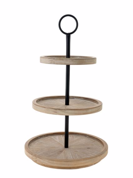 Zen Collection Stand Τριπλό Ξύλινο με Μεταλλικό Χερούλι Φ34x56.5cm 49943