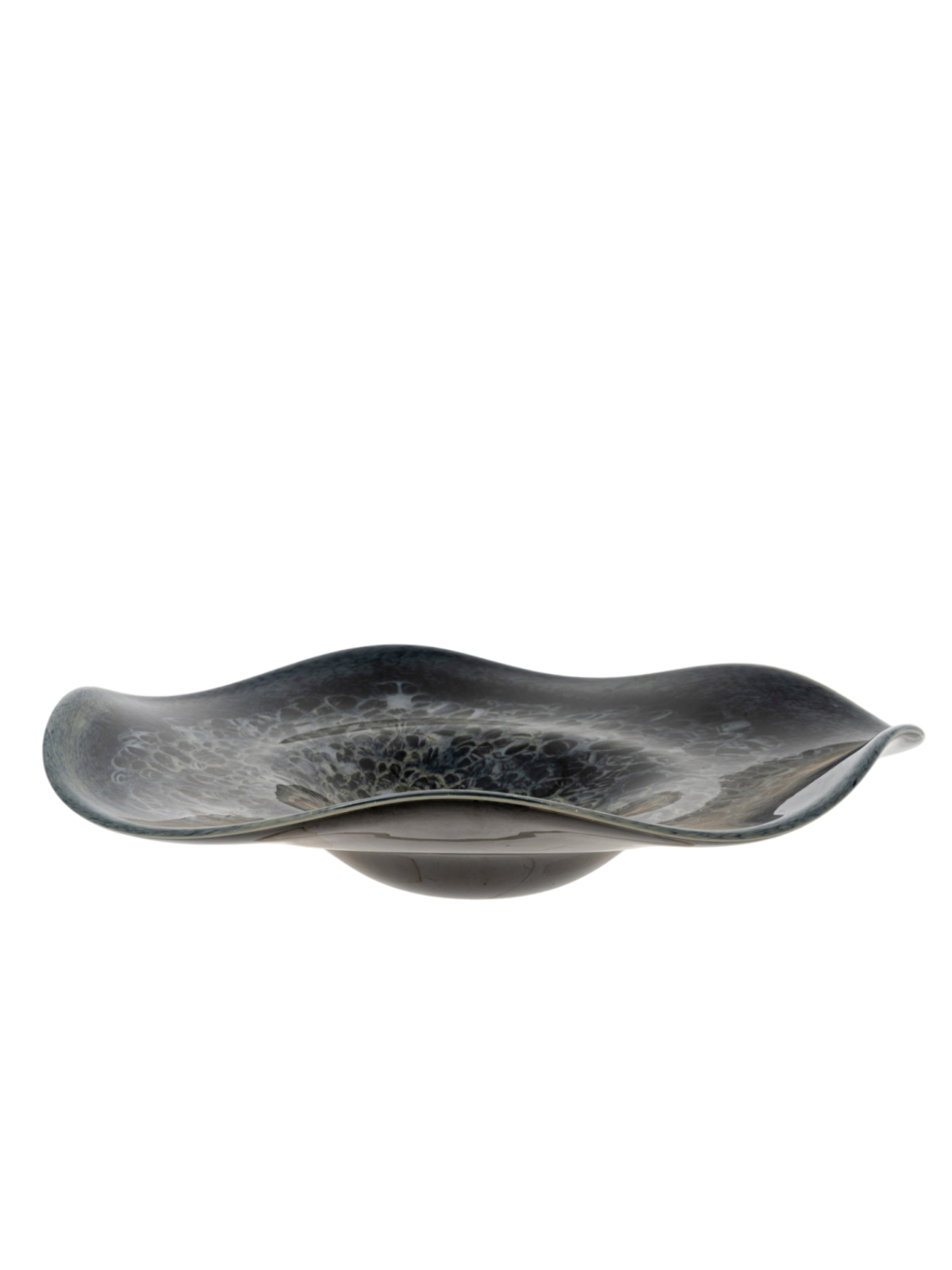 Zen Collection Diakosmitiki Piatela Gyalini Xeiropoiiti me Mavra/Ggri Sxedia F43x9cm 49989